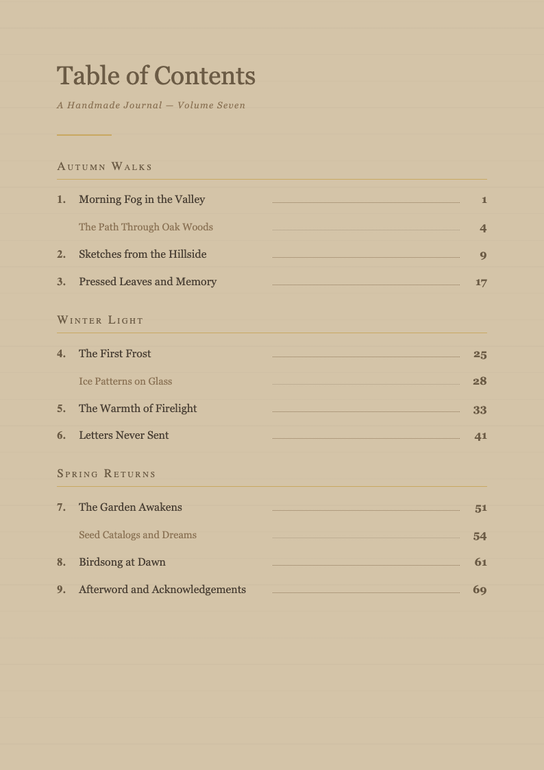 Paper texture book table of contents